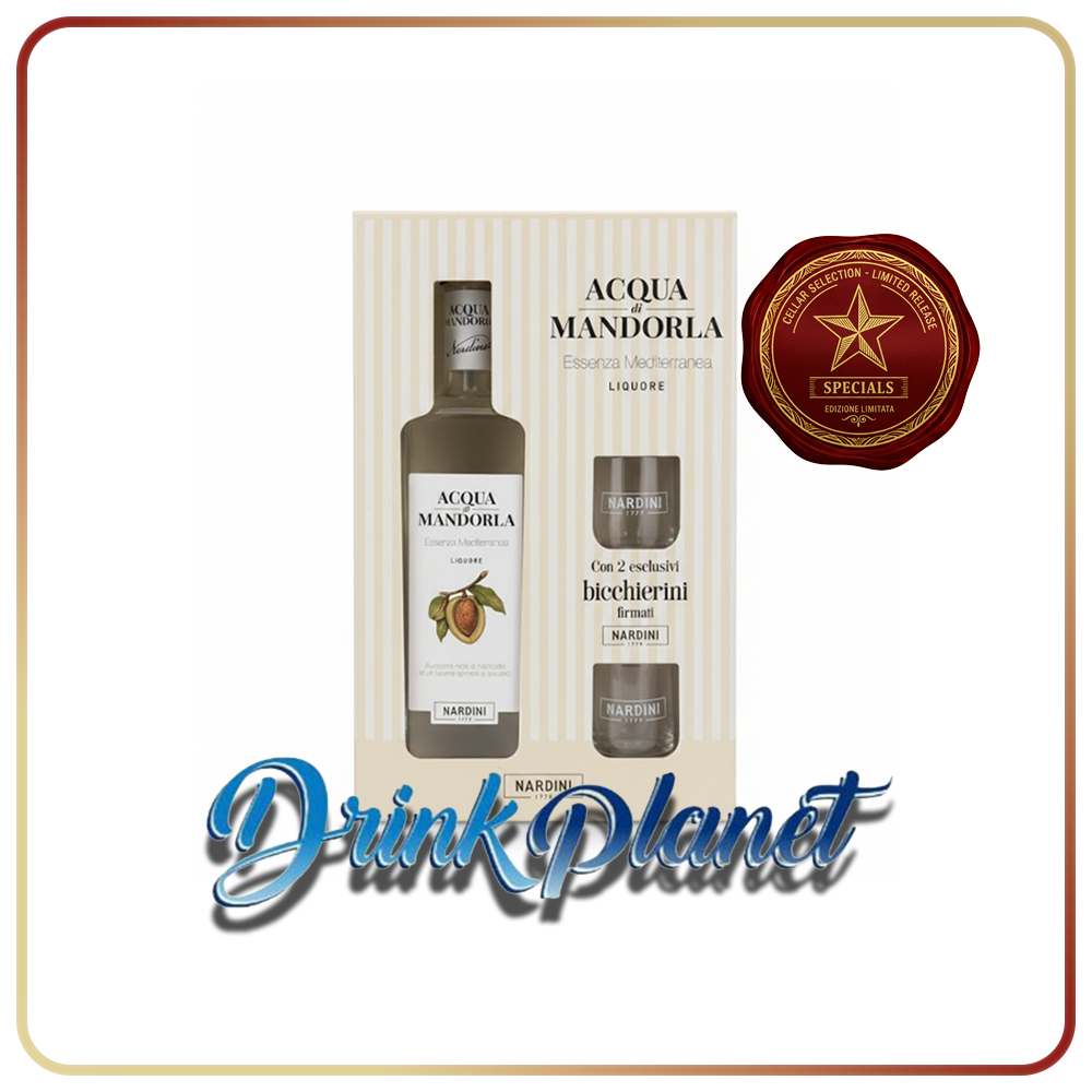 Gift Box Nardini Acqua di Mandorla Liquore + 2 Glass